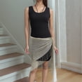 thumbnail image 2 of Breezora Women Lace Wrap Skirt with Tie Waist Scarf Belt Asymmetrical Layered Hem Flowy Boho Beach Style, 2 of 5
