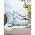 thumbnail image 6 of Outdoor Throw Pillow Cover Water Ocean Ripple Waterproof Cushion Covers 2 Pack Teal and White Pillow Cases Home Decoration for Patio Garden Couch Sofa, 6 of 6