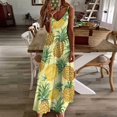 thumbnail image 3 of Lunarable Pineapple Design Sleeveless Dress Woman Fashion Long Dresses Women's Summer Suit Dress 2025, 3 of 7