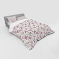 thumbnail image 3 of Floral Duvet Cover Set, Soft Toned Carnation Leaves Romantic Botanical Bouquets Blooms, Bedding Set with Shams and Fitted Sheet, 3 Sizes, by Ambesonne, 3 of 3