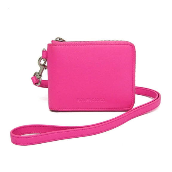 Pre-Owned Balenciaga Essential Mini Wallet 659224 Women's Leather Wallet (bi-fold) Pink