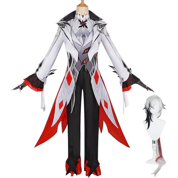 Cosplay Life Genshin Impact Arlecchino Complete Anime RPG Costume Set with Wig for Cosplay (Arlecchino, S)