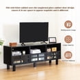 thumbnail image 6 of 62" Accent TV Stand, Modern Wood Storage Cabinet with Door, Metal Handles and Drawer, Retro Rectangle Console Table for Living Room, Lounge Room, Bedroom, Office, Black, 6 of 9