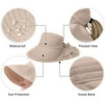 thumbnail image 4 of Women's UPF 50+ Wide Brim Sun Hat with Ponytail Hole Hiking Hunting Cap with Neck Cover/Beige, 4 of 8
