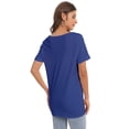 thumbnail image 3 of Womens Deep V Neck T Shirts Casual Short Sleeve Loose Fit Basic Fashion Tee, 3 of 6