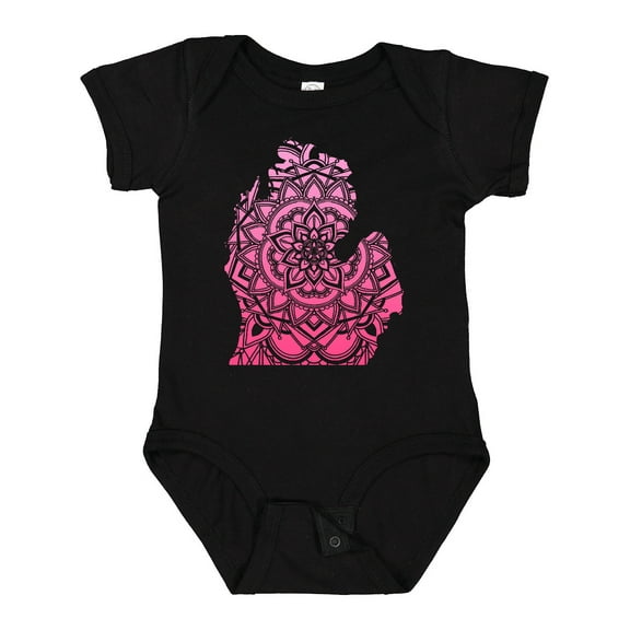 Inktastic Michigan Silhouette Mandala Boys or Girls Baby Bodysuit