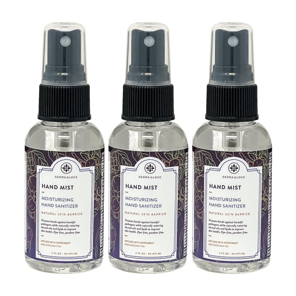 Hand Mist Travel Kit - Moisturizing Hand Sanitizer Spray with Persimmon and Vitamins A, C & E - 2 Fl Oz (Pack of 3)