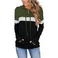 thumbnail image 2 of Womens Long Sleeve Hoodie Sweatshirt Contrast Hooded Drawstring Color Block Top, 2 of 5