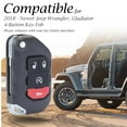 thumbnail image 5 of Vitodeco Genuine Leather Flip Key Fob Case Cover Protector Compatible for Jeep Wrangler, Gladiator (2018 - 2026 Models)(4-Button, Brown), 5 of 5