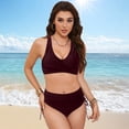 thumbnail image 6 of Wamejoo Women's High Waisted Bikini Set Tummy Control 2 Piece Swimsuit for Women Push Up Twist Front Bathing Suit 2026 (Wine, M), 6 of 9