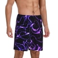 thumbnail image 2 of Balery Galaxy Lightning Pantalones cortos de pijama de punto de algodón para hombre con cinturilla y bolsillos-Large, 2 of 6