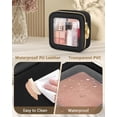 thumbnail image 4 of Bolsa de maquillaje Soimeat, transparente, portátil, de viaje, impermeable, negra, 4 of 7