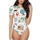 thumbnail image 1 of Balery Travel1 Body de cuello redondo de manga corta para mujer Tops de manga corta Tops básicos-Medium, 1 of 7