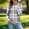 thumbnail image 2 of Women's Long Sleeve Sweatshirt Printed Round Neck Casual Loose Stripe Printing Top Fashion Outfits Fall Clothes Basic Winter Clothing, 2 of 7