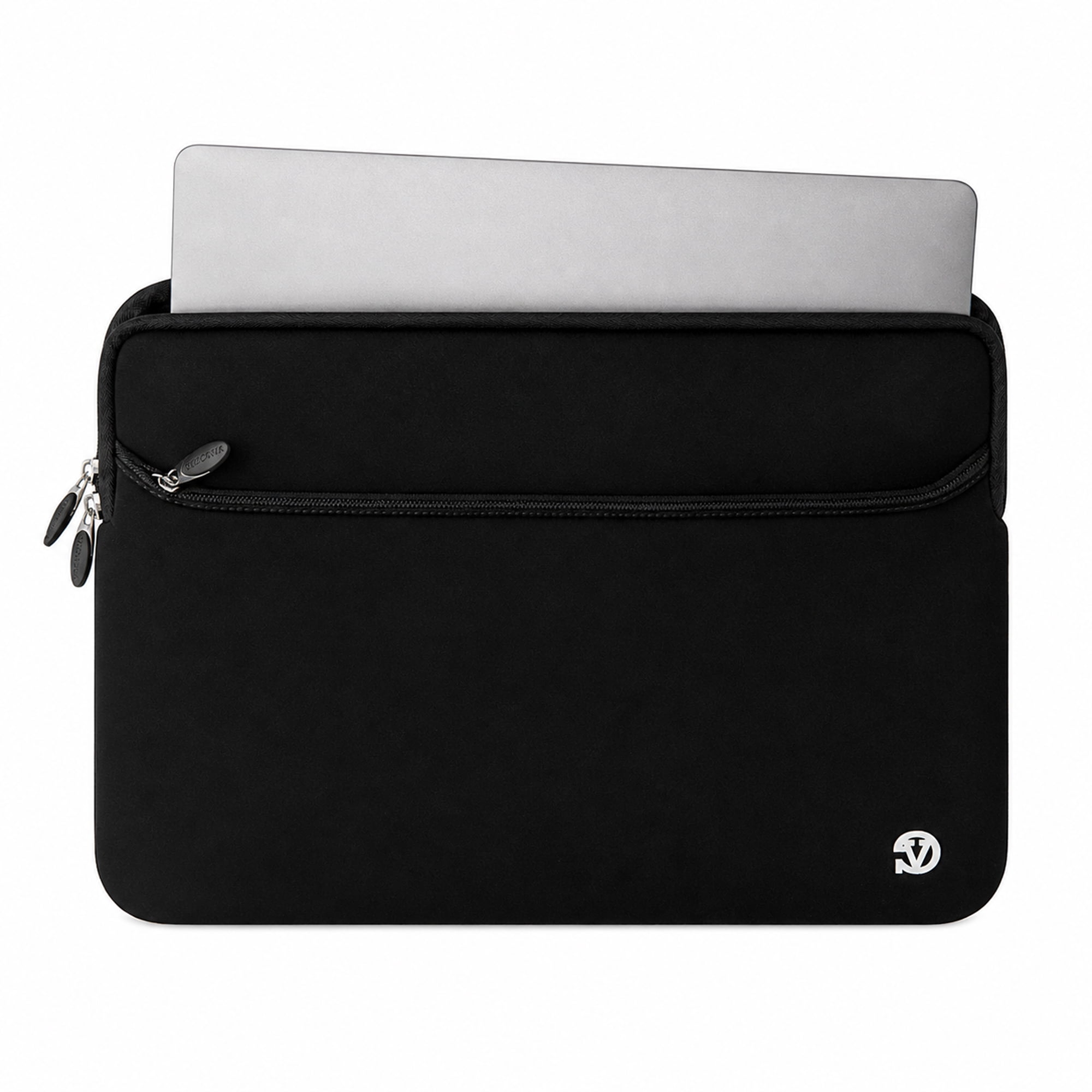 Vangoddy 15.6 Inch Laptop Sleeve Case, Water-Resistant Neoprene Notebook Bag with Zipper and Front Pocket, Fits 15.4-15.6 in Laptops, Black