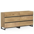 thumbnail image 6 of WAMPAT Dresser for Bedroom, Closet Organizers and Storage with 6 Drawers, Chest of Drawers with Metal Base, Modern Wood Dresser for Living Room, Bedroom,Oak, 6 of 6
