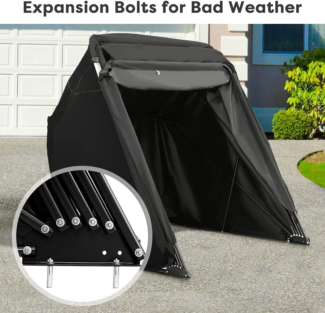 Quictent Heavy Duty Motorcycle Shelter Storage Cover with Code Lock Large Size, Black