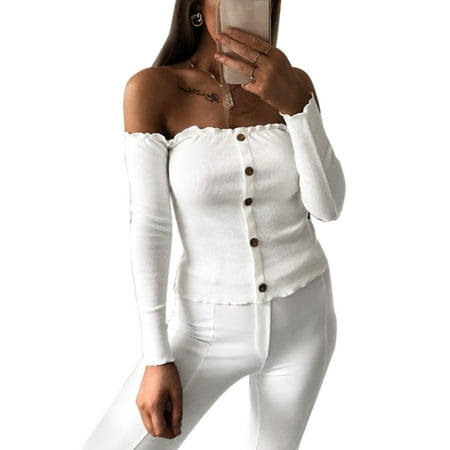 New Trendy Spring Autumn Women Blouses Tops Sexy Casual