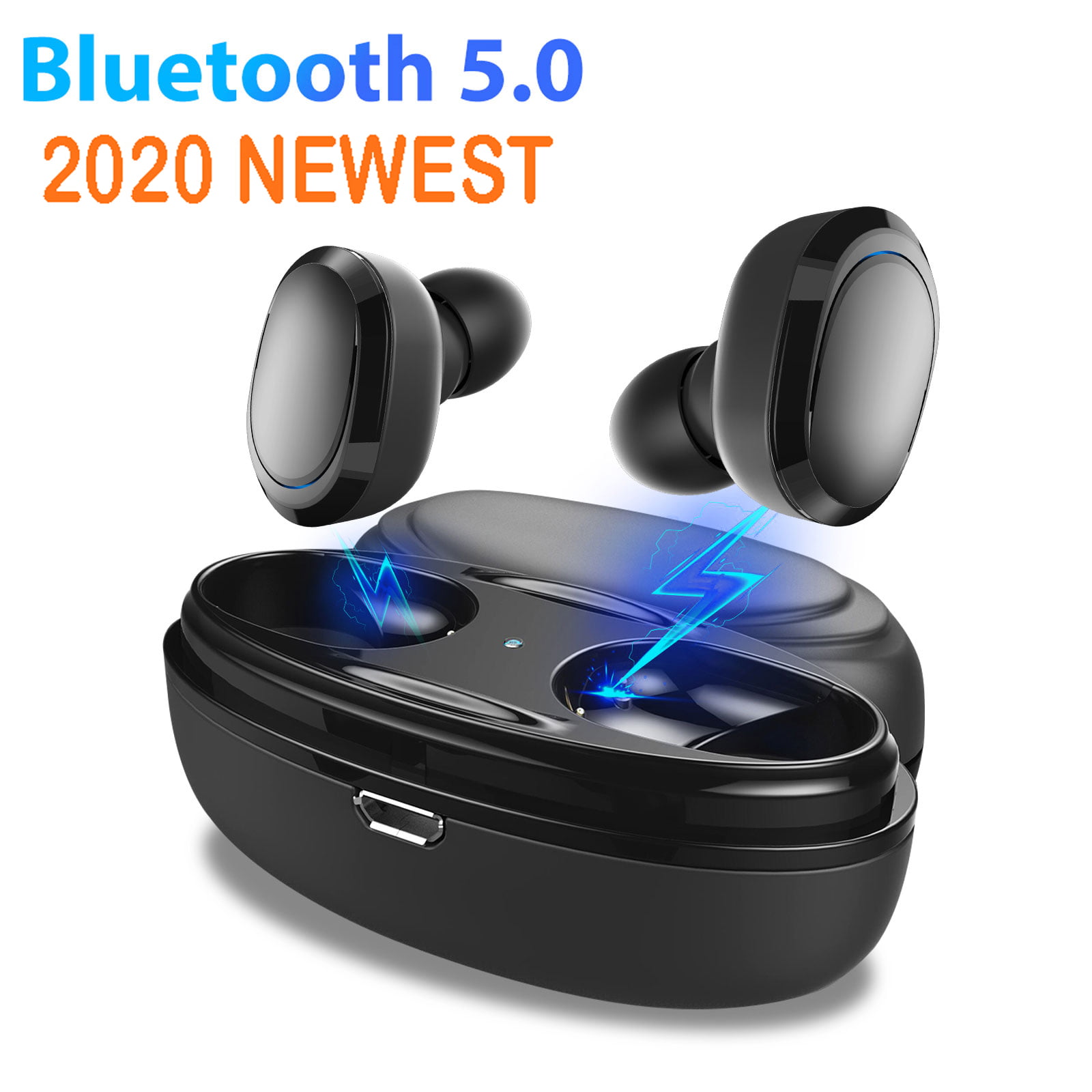 Mini Wireless Earbuds, 2020 Upgrade Bluetooth Earphone Smallest Wireless Invisible Headset Headphone with Mic Hands-free Calling for iPhone Samsung and Android Smart Phones