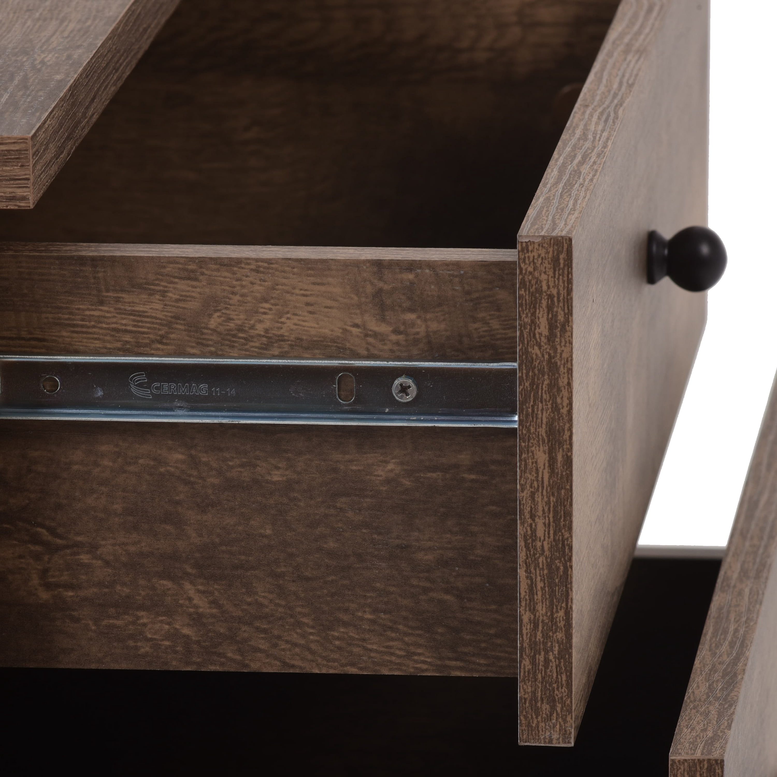 Midtown Concept Oslo Modern Nightstand with Storage, Brown