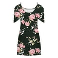 thumbnail image 4 of gakvbuo Summer Savings Clearance Summer Dresses For Women Plus Size Dress Beach Casual Dress Cold Shoulder Floral Print Mini Dress Party Swing Flowy Dress With Pocket, 4 of 4