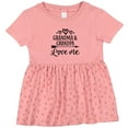 thumbnail image 3 of Inktastic Grandma Grandpa Love Me Arrow Girls Baby Dress, 3 of 5