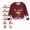 H001-Wine, variant on TOWED22 Boys Girls Christmas Pajamas Xmas Graphic Long Sleeve Pant Sets Pjs Kids Holiday Sleepwear