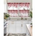thumbnail image 4 of Red Eucalyptus Leaves Swag Kitchen Curtains Sets for Windows 24 Inch Length, Summer Botanical Weeping Short Window Curtain Panels Swags Valances and Tiers 3 Piece Set for Cafe/Dining Room, 4 of 5