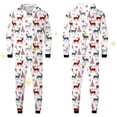 thumbnail image 2 of BJUTIR Men Dad Christmas Sets White Prints Hooded Zipper Jumpsuit Family Outfit Festive Pajama Sets, 2 of 8