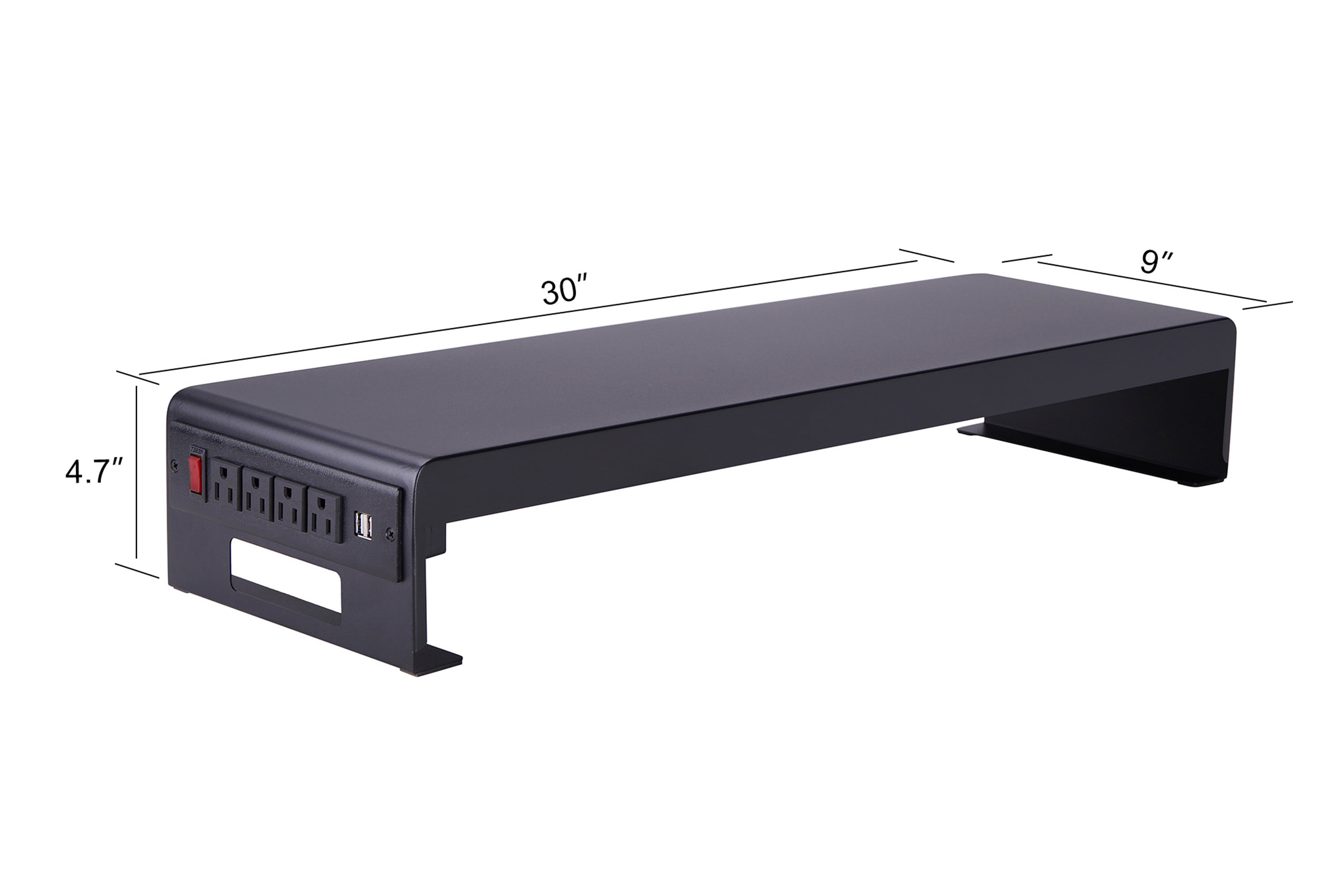 Rocelco 30" Premium Dual Monitor Stand with AC Power Supply & USB 2.0