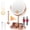 Rose Gold-30x, variant on 1X/30X Magnifying Makeup Mirror with Lights, Rechargeable Double Sided Mirror with 3 Color Dimmable Lights, 360 Rotation, Detachable Design with 2 Tweezers for Bathroom, Bedroom