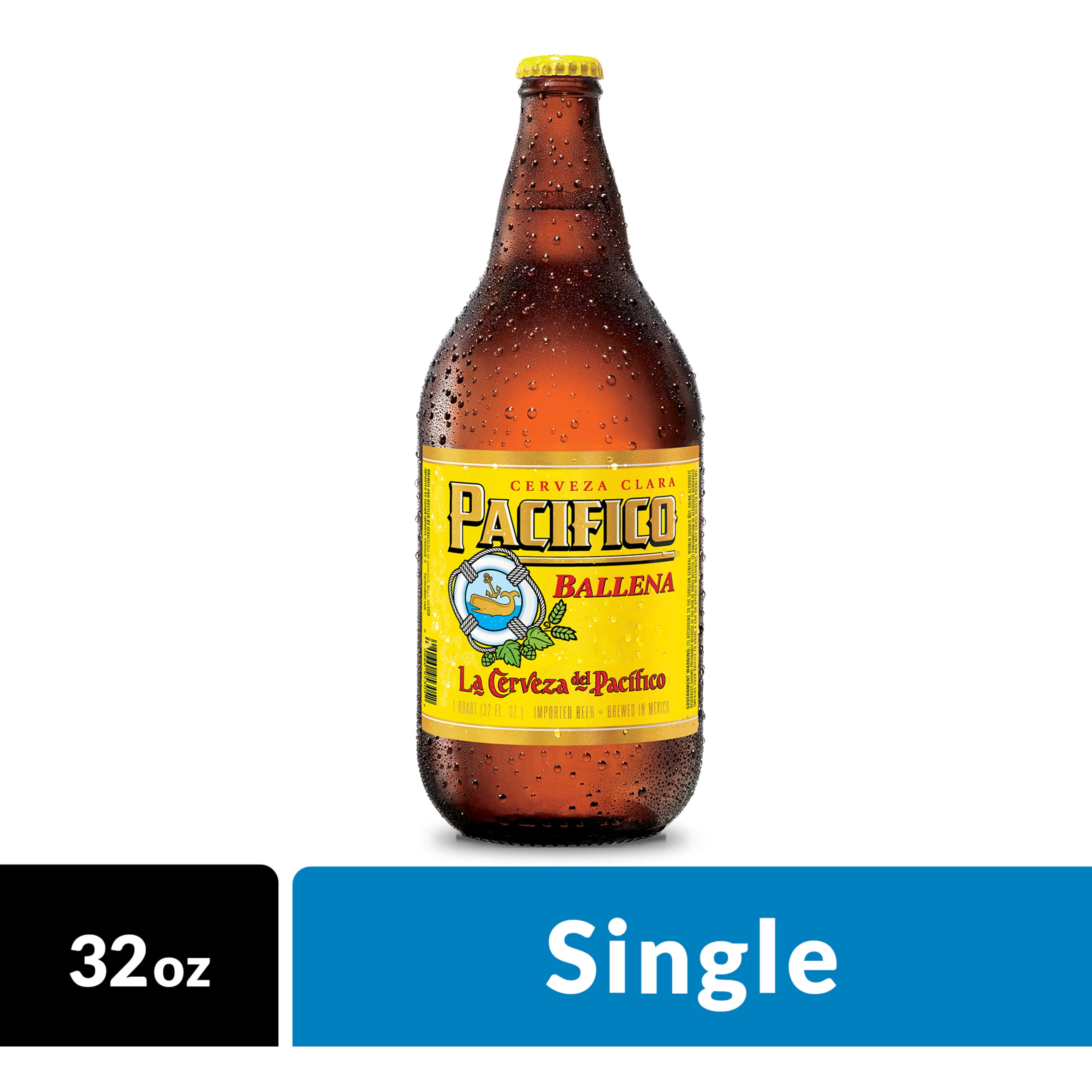 Pacifico Clara Mexican Lager Beer, 32 fl oz Bottle, 4.4 ABV Walmart