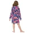 thumbnail image 4 of FORMRS Niños Bathrobe Unisex Hooded Robe Soft Plush Pajamas Sleepwear, Size 4-6T, Vibrant Art Flowers, 4 of 7