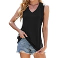 thumbnail image 3 of Women'S Sleeveless Tops Summer V Neck Loose Tank Tops, Vest Style T Shirts for Women Black L, 3 of 9