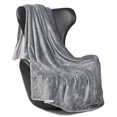 thumbnail image 6 of MOOFUN Sherpa Fleece Throw Blanket, Soft Fluffy and Durable blanket for both Sofa and Bed Silver Grey 60inch x 80inch, 6 of 7