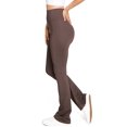 thumbnail image 2 of Love Tree Women's High Rise Bootcut 32" Inseam Yoga Pant Leggings  (Cocoa, Large), 2 of 3