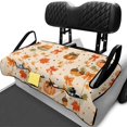 thumbnail image 3 of Yuyamidu Fall Pumpkin Golf Cart Seat Covers with Storage, 2-Person Seat Stretchy Fabric, Stain Repellent for Easy Wipe Clean, Fits Most 2-Seat, Ideal for Autumn Golf Course Use, 3 of 8