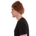 thumbnail image 5 of HPO Adult 1980s Mens Rockatar Wigs – Brown Celebrity Cosplay Wig with Premium Breathable Capless Cap, 5 of 9
