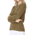 thumbnail image 4 of Yemak Women's Round Neck Long Sleeve Popcorn Knit Sweater Top MK8114-SAG-S-BD, 4 of 5