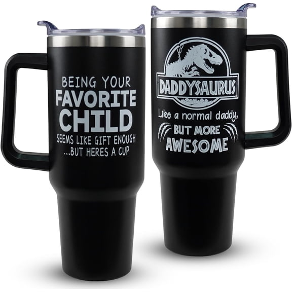 Best Dad Ever Deserves the Best Gift: Dad Tumbler 40oz with Handle - Ideal Christmas, Birthday, and Father''s Day Gifts from Daughter, Son, and Kids