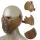 thumbnail image 2 of Máscara de malla de alambre de acero de media cara con protección para los oídos para Airsoft (caqui) Ehuebsd Para estrenar, 2 of 9