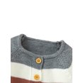 thumbnail image 5 of Newborn Baby Girls Boys Knitted Cardigan Casual Long Sleeve Crewneck Rainbow Stripes Button Down Knit Coat Outwear, 5 of 8