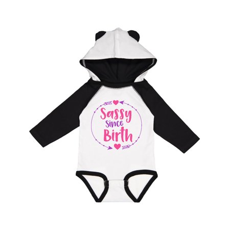 

Inktastic Sassy Since Birth Arrows Hearts - Pink Purple Gift Baby Girl Long Sleeve Bodysuit