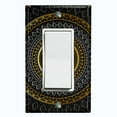 thumbnail image 1 of Metal Light Switch Plate Cover Gold Black Mandala Circle Pattern MDL006, 1 of 15