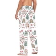 thumbnail image 3 of FORMRS Mens Pajama Pants with Pockets Sleepwear Lounge Bottoms Sizes S-2XL, Beige Nordic Christmas House, 3 of 7