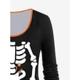 thumbnail image 2 of Rosegal Women's Halloween Pumpkin Skeleton Printed Long Sleeves Tee, 2 of 5