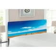thumbnail image 2 of Landscape Headboard, Seascape View from Pier Under Cloudy Vivid Summer Sky Beach Theme Print, Upholstered Decorative Metal Bed Headboard with Memory Foam, Full Size, Blue White Brown, by Ambesonne, 2 of 4
