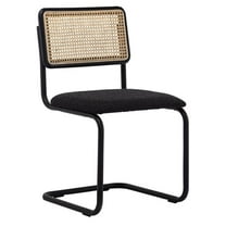 Pemberly Row Cane Back Boucle Side Chair (Set Of 2) in Black