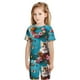 thumbnail image 5 of Balery Whimsical Cats and Flowers Scene Conjunto de Pijama Infantil de Manga Corta con Estampado – Ropa de Dormir de Algodón Suave-Small, 5 of 5