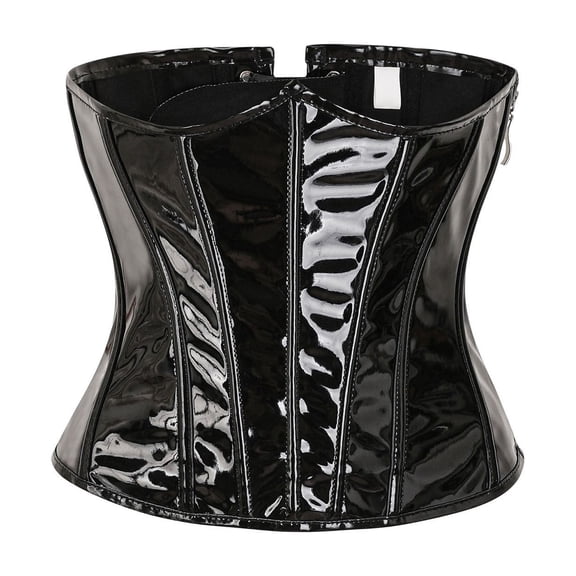 EYNMVR Faux Leather Waist Corsets Belt,Underbust Latex Corset Tops For Women Costumes